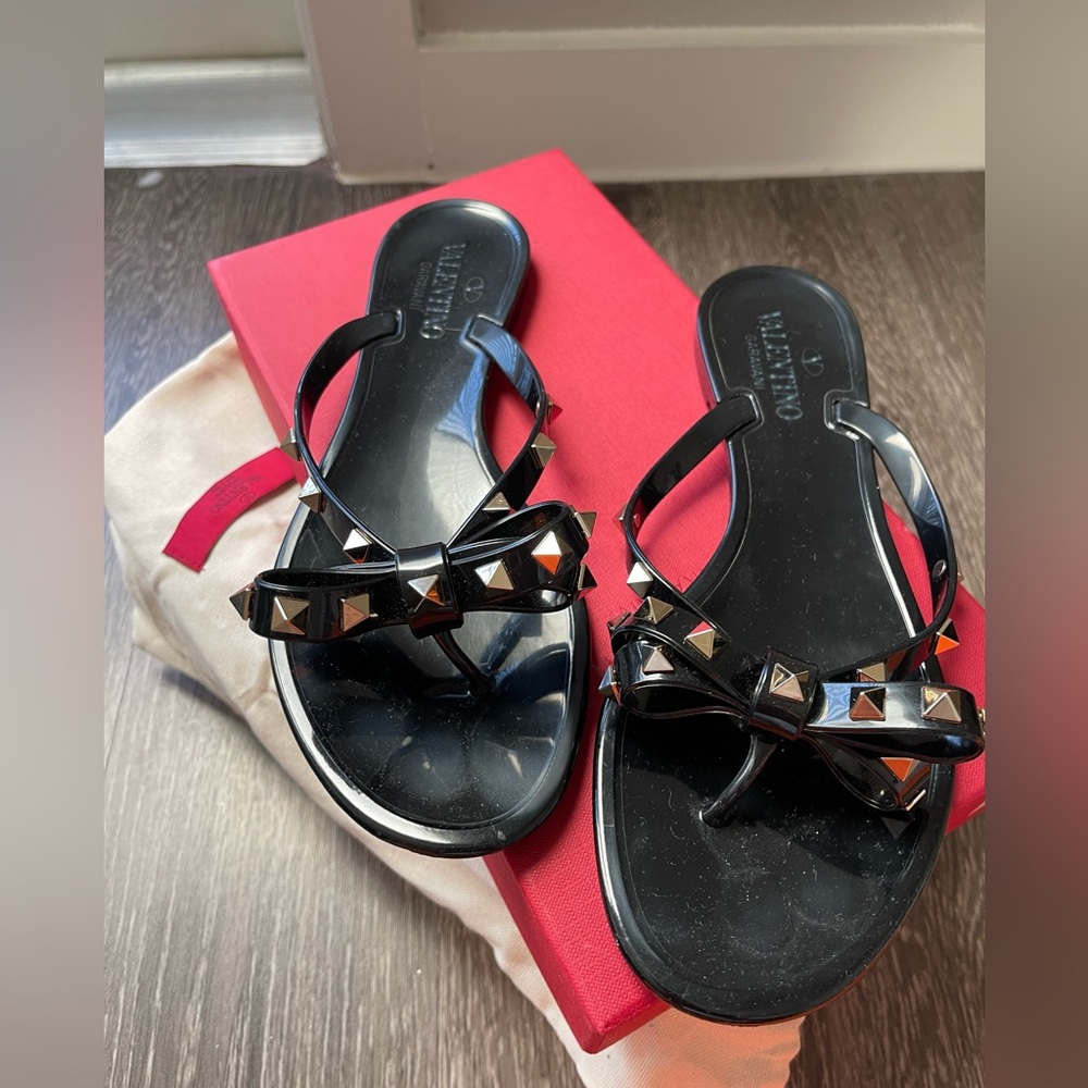 Valentino Rockstud Jelly Flip Flop